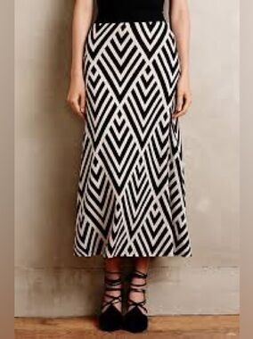 Anthropologie Peaked Chevron Maxi Skirt